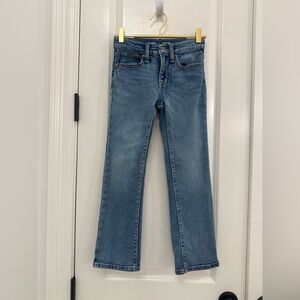 Old Navy Boys Size 7 Bootcut Built-In Flex Jeans LightWash WornOnce SeatRip AsIs